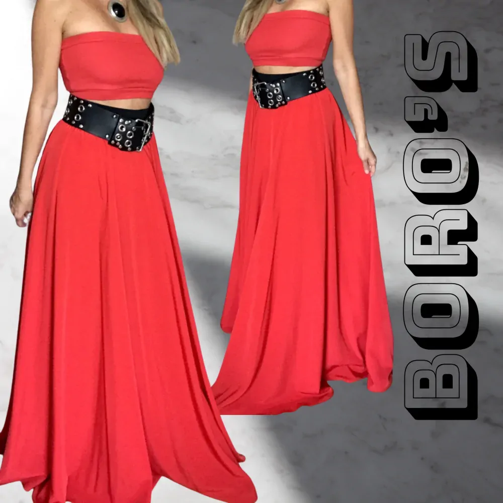 Dlouhá letní sukně - maxi sukně BOROS SK-L-RED 08